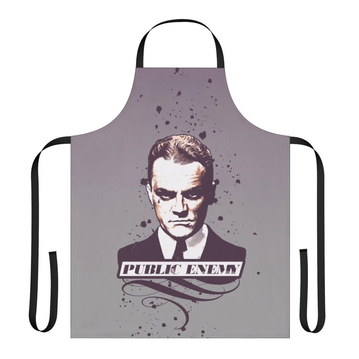 Retro apron with public enemy and 1930s gangster-inspired design