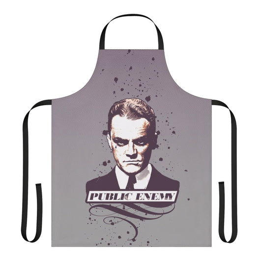 Retro apron with public enemy and 1930s gangster-inspired design