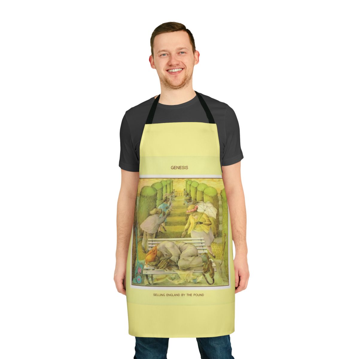 Apron featuring the album cover art for Genesis' "Selling England by the Pound" album