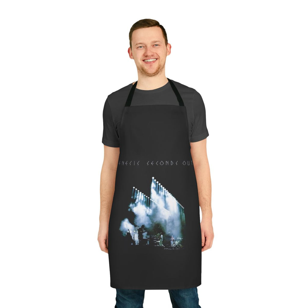 Vintage-style apron featuring imagery inspired by the Genesis album "Seconds Out"