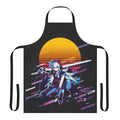 Retro-style Genshin Impact Razor character apron with 80s vaporwave/retrowave design