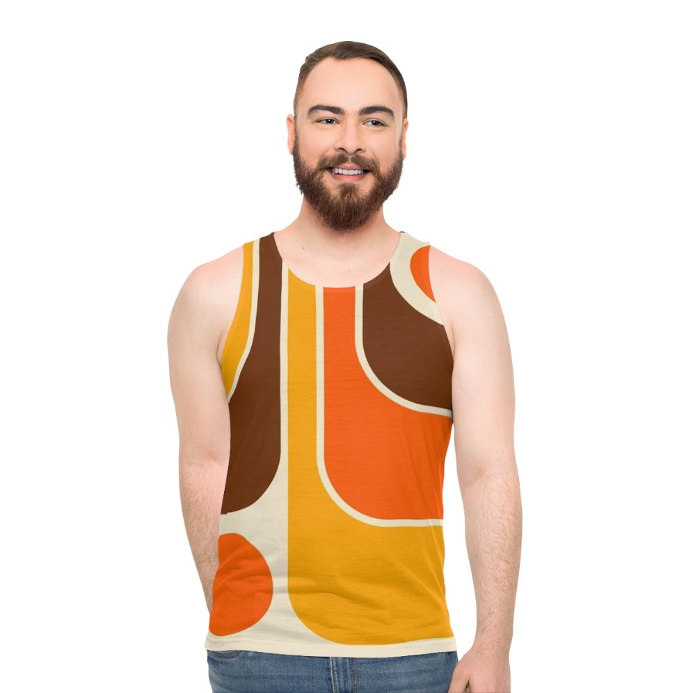 Retro geometric design midcentury modern unisex tank top