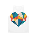 Retro geometric heart unisex tank top