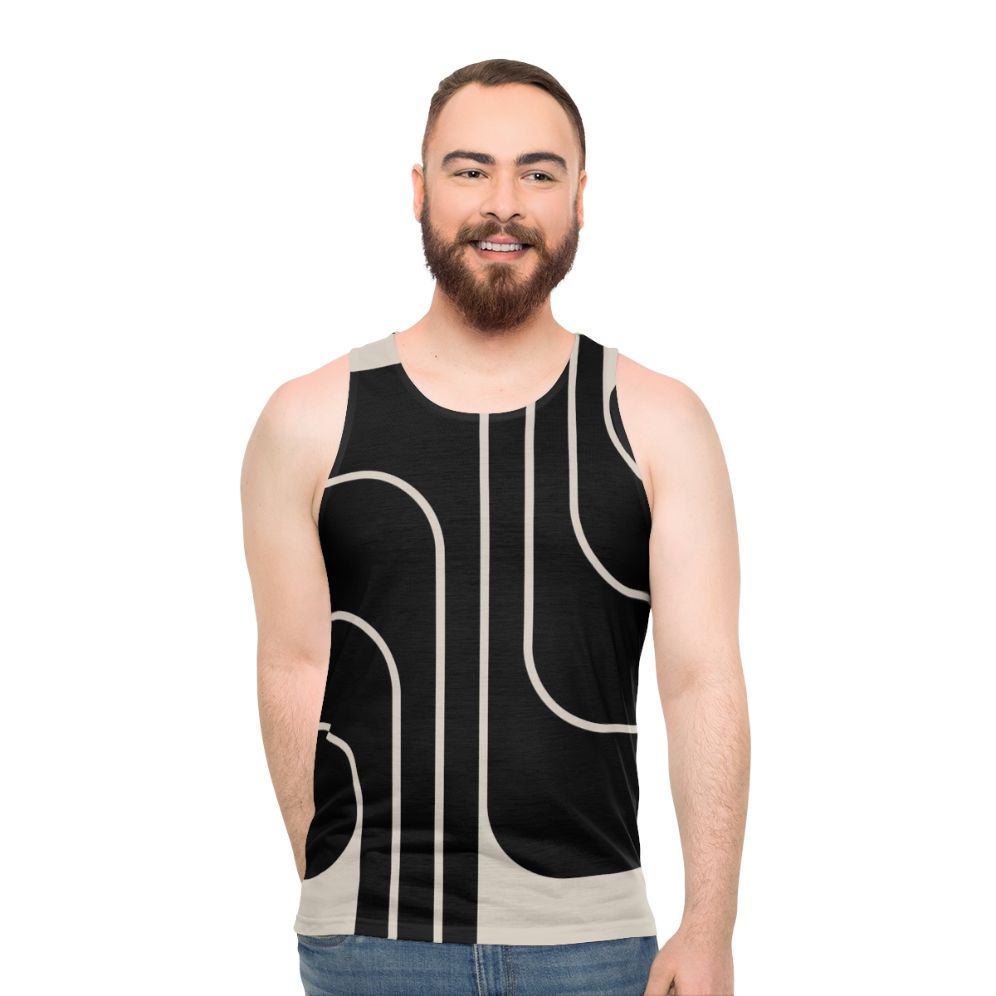 Retro geometric design unisex tank top