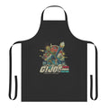 Retro-style apron featuring Gi Joe characters and symbols