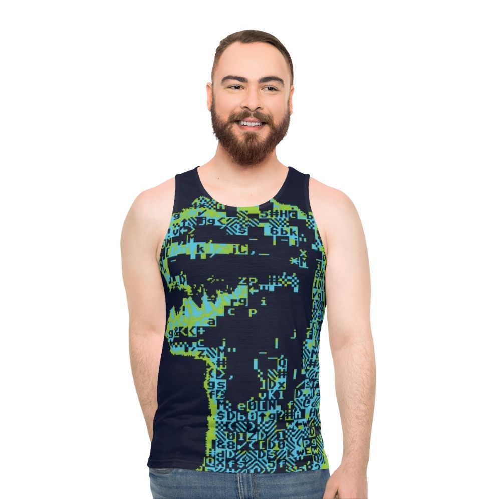 Retro Godzilla ASCII Art Unisex Tank Top