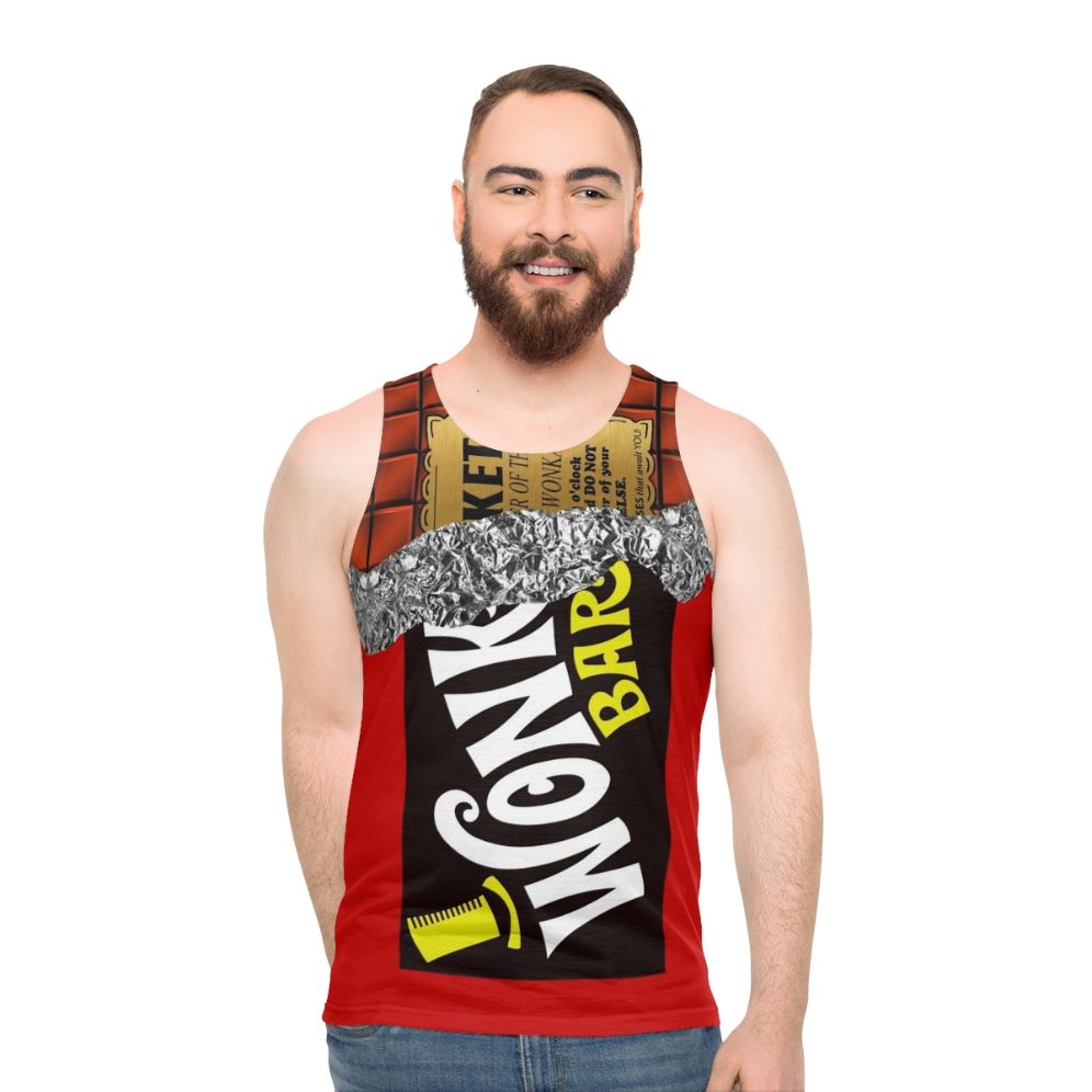 Retro golden ticket unisex tank top