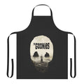 Retro Goonies-inspired apron with skull, pirate, and treasure island designs for 80s movie fans