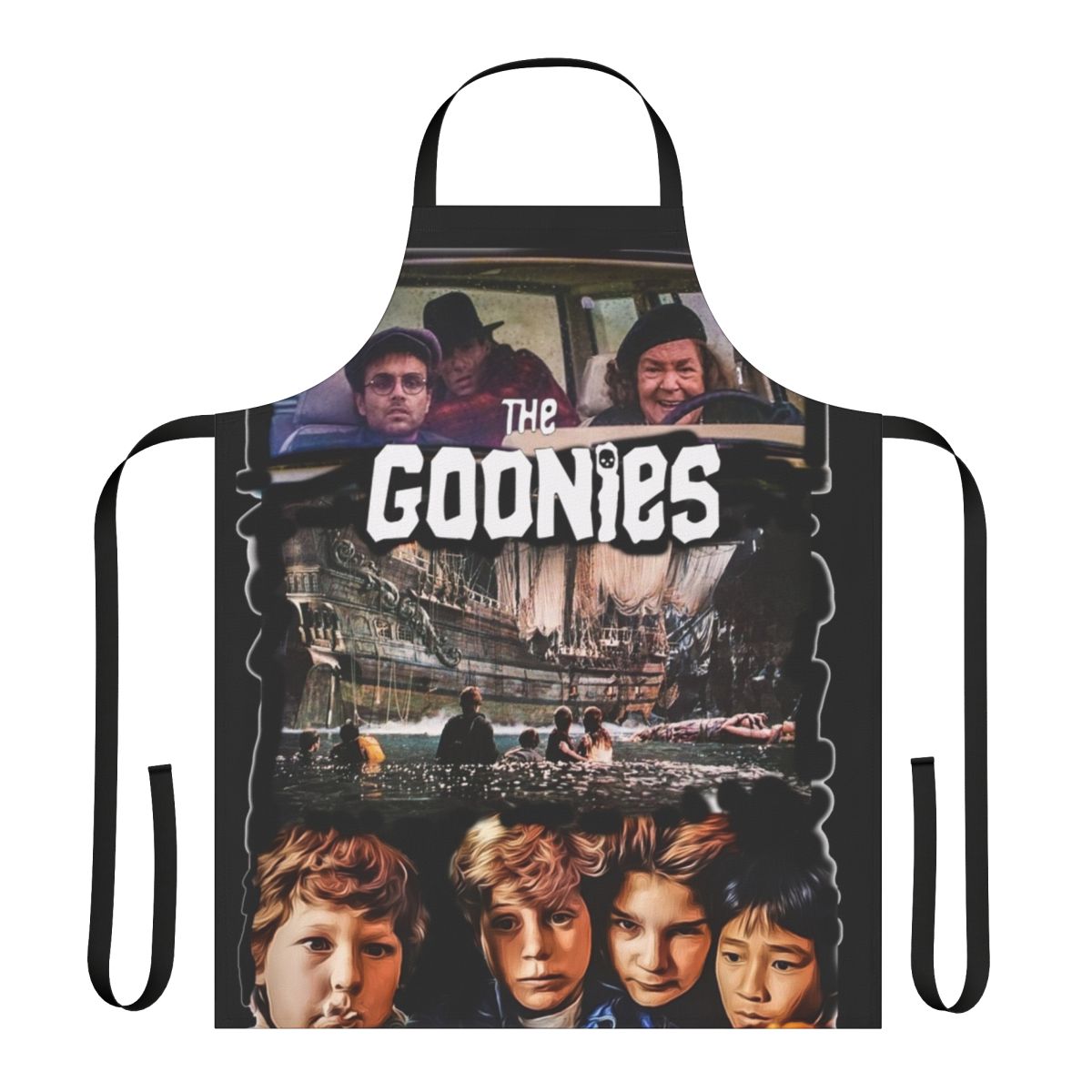 Apron featuring iconic imagery and text from the classic 1980s movie The Goonies