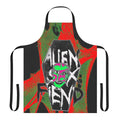 Retro gothic apron featuring the iconic Alien Sex Fiend band logo and imagery