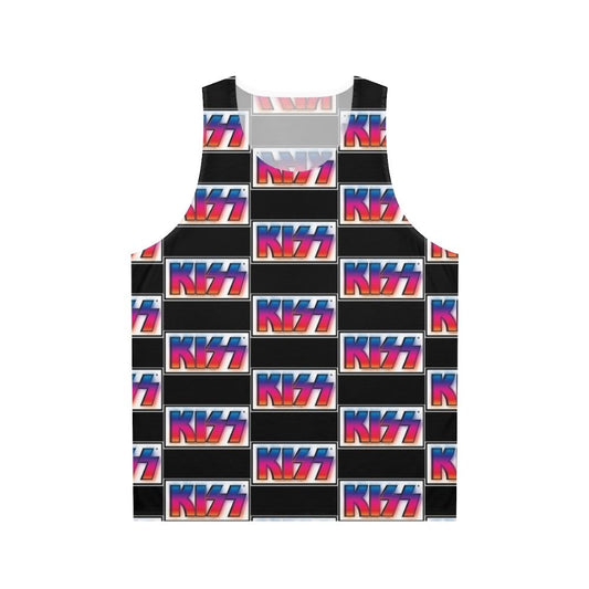 Retro gradient glowing logo kiss band unisex tank top