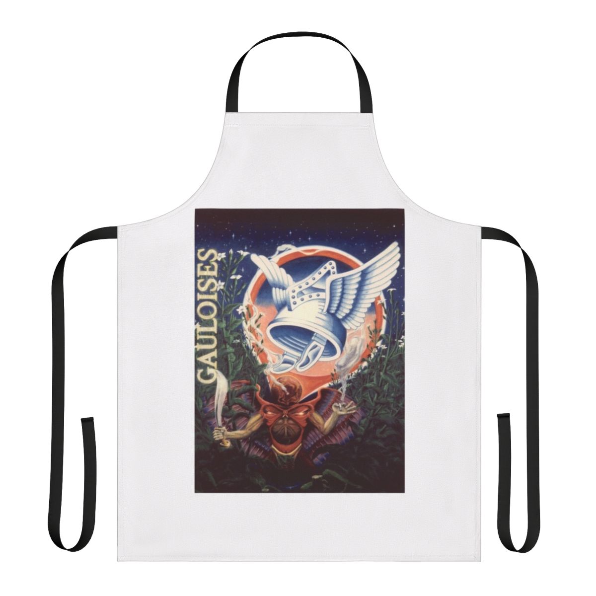 Retro graffiti-style apron with a quirky, vintage-inspired design
