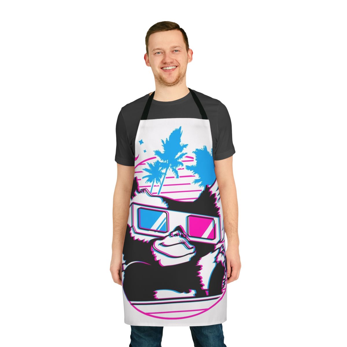 Retro-style apron featuring Gremlin characters from the classic 80s movie