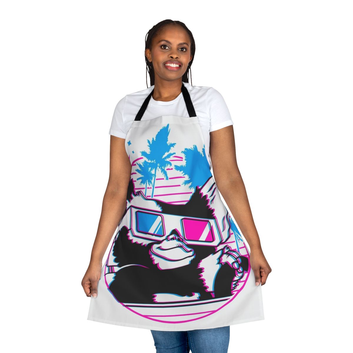 Retro-style apron featuring Gremlin characters from the classic 80s movie