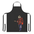 Striped apron with an artistic design inspired by Kurt Cobain and the grunge music era