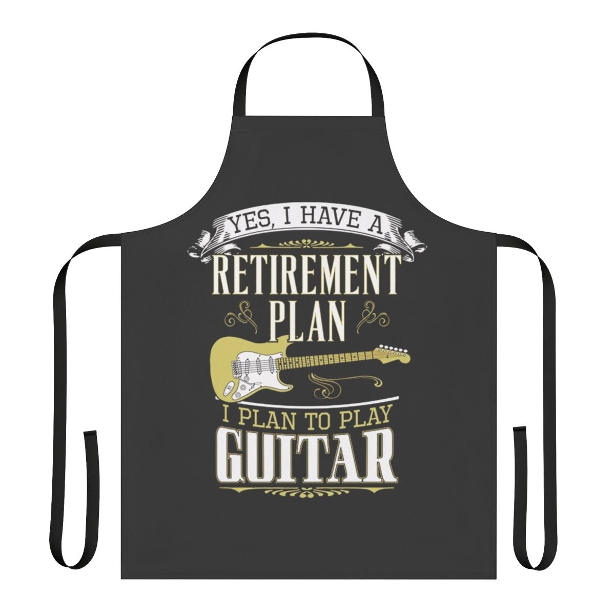 Vintage-style guitar musician's apron in classic rock design