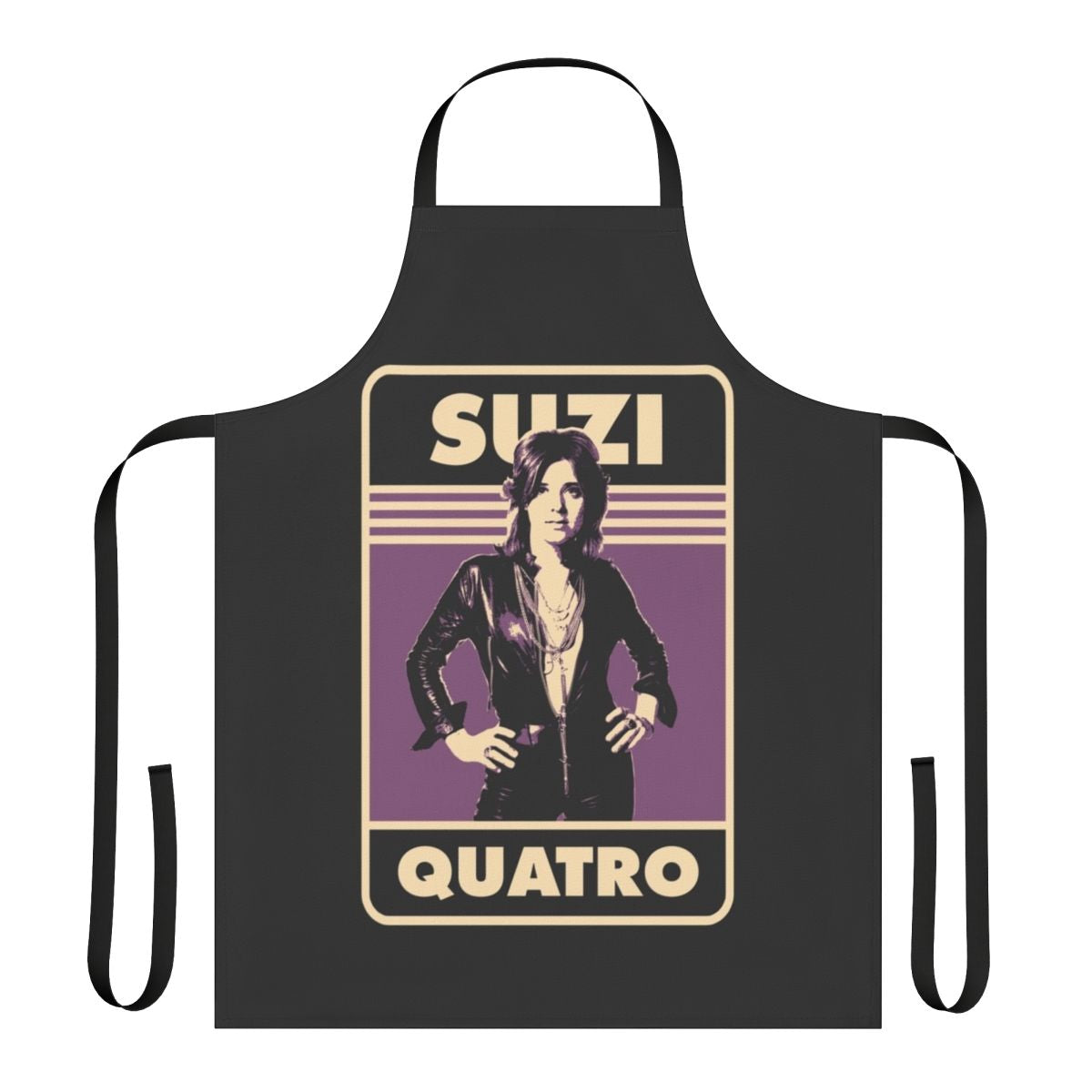 Suzi Quatro inspired hard rock apron with a vintage, retro design