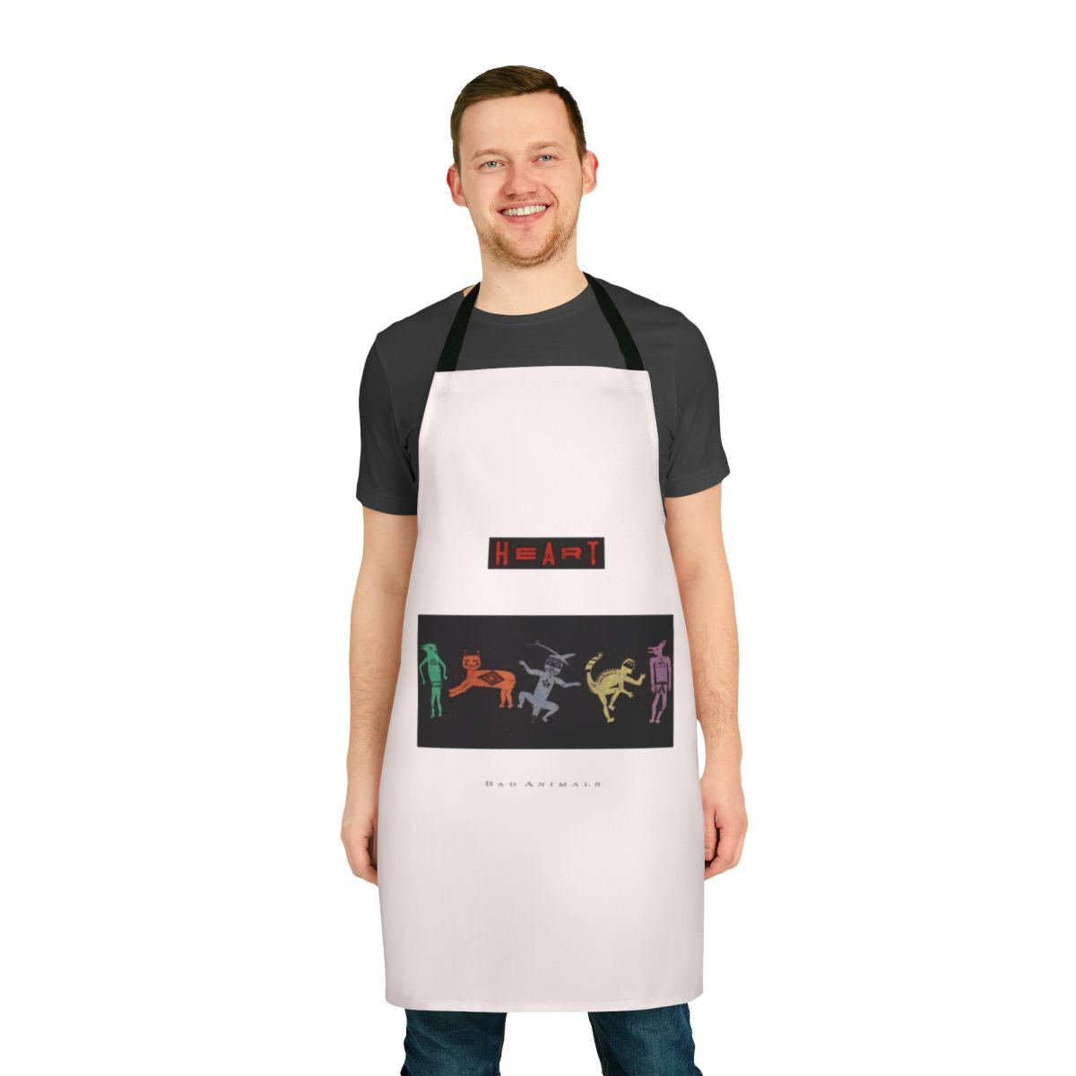 Heart band 1980s classic rock inspired cooking apron