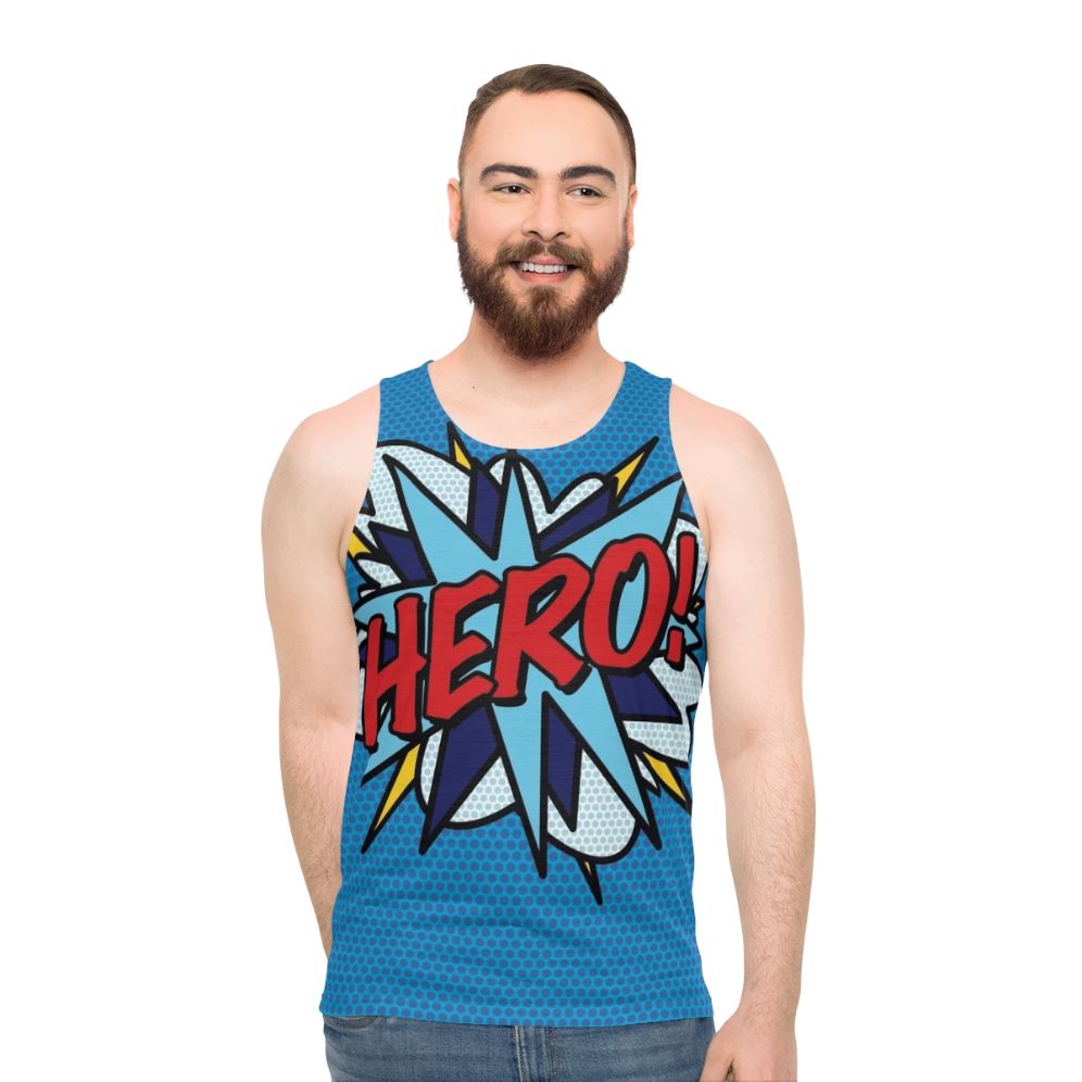 Retro hero comic book pop art unisex tank top