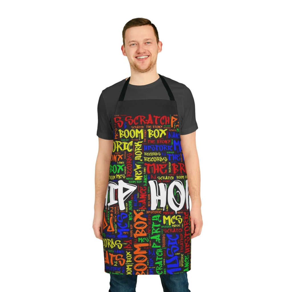 Retro-style hip hop cooking apron celebrating the 50th anniversary of the genre