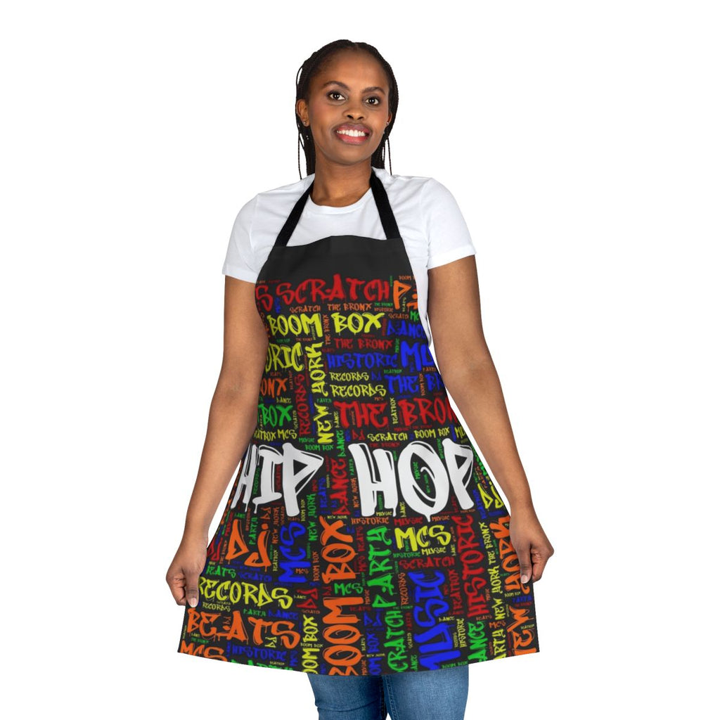 Retro-style hip hop cooking apron celebrating the 50th anniversary of the genre