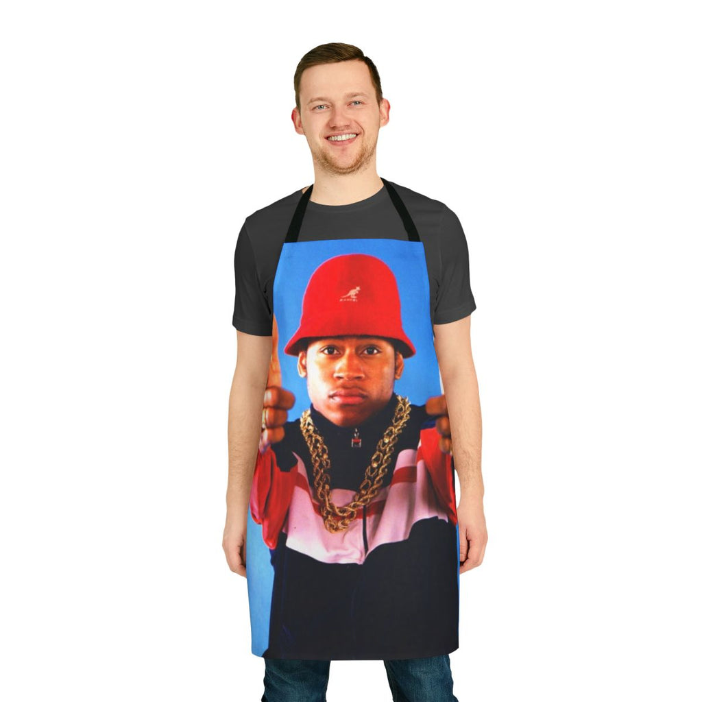 Vintage-style apron featuring graphic inspired by the iconic rap artist Ll Cool J