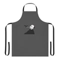 Retro apron featuring an "Alfred Hitchcock" inspired bird and cigar design