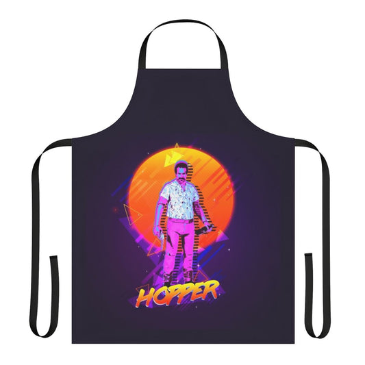 Hopper-inspired apron with Stranger Things design elements