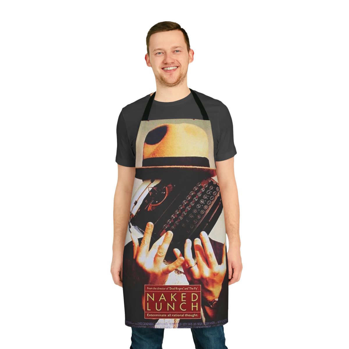 Retro-style apron featuring a classic horror movie scene