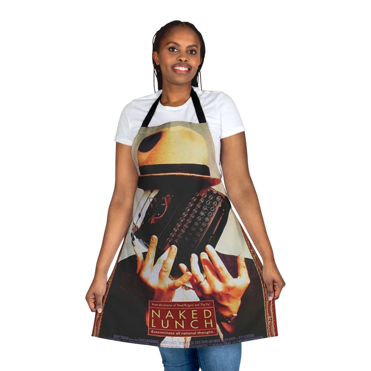 Retro-style apron featuring a classic horror movie scene