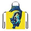 Retro-style apron with imagery inspired by the 1971 cult classic horror film "Cat O' Nine Tails"