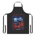 Retro horror movie club apron featuring a vintage, cult movie-inspired design
