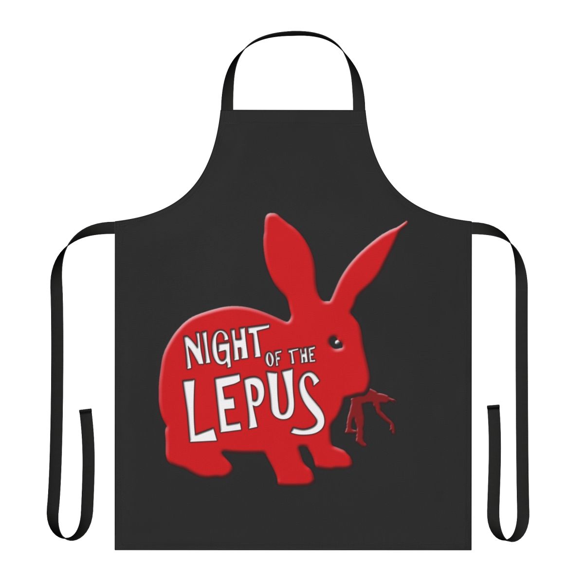 Night of the Lepus horror movie inspired apron with rabbit graphic