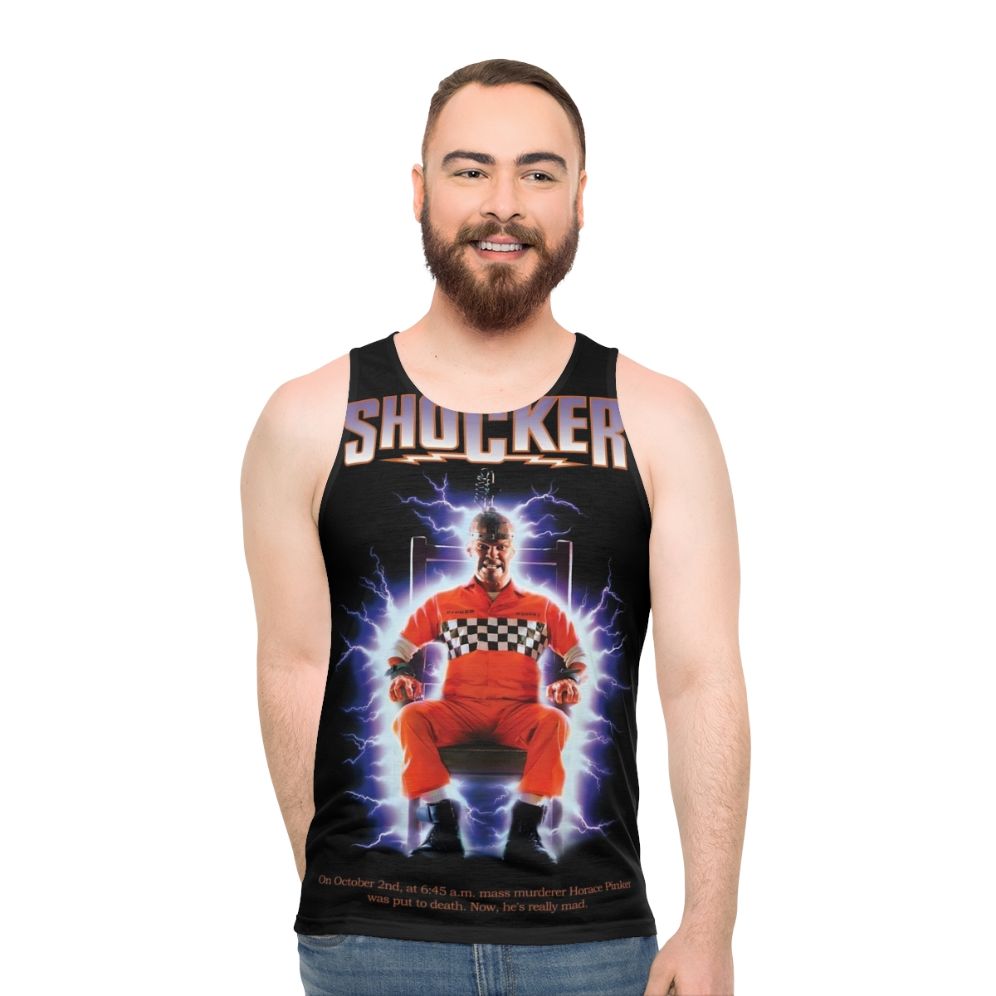 Retro horror movie shocker unisex tank top
