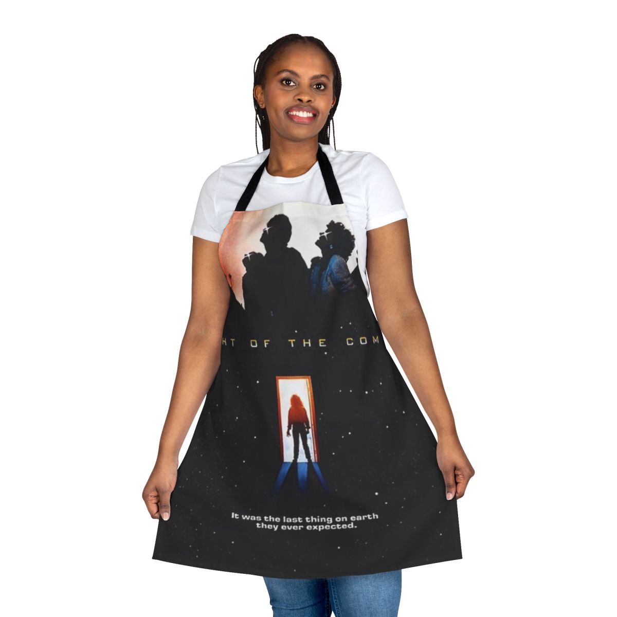 Apron featuring a vintage movie poster design for the classic 1980s horror film "Night of the Comet"