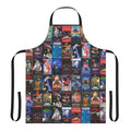 Retro horror movie VHS artwork printed on a durable kitchen apron
