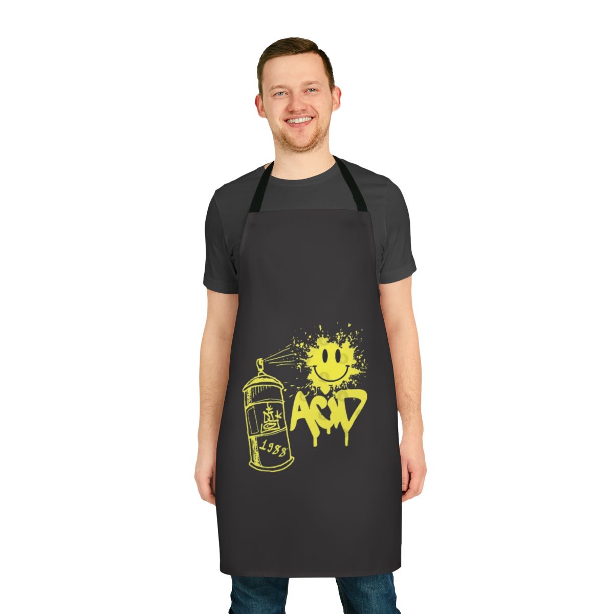 Retro House Music Acid Rave Apron featuring a 1988 party design