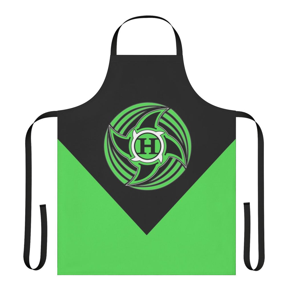 Retro-style green hurricane wrestler apron with classic wrestling logo and icon design