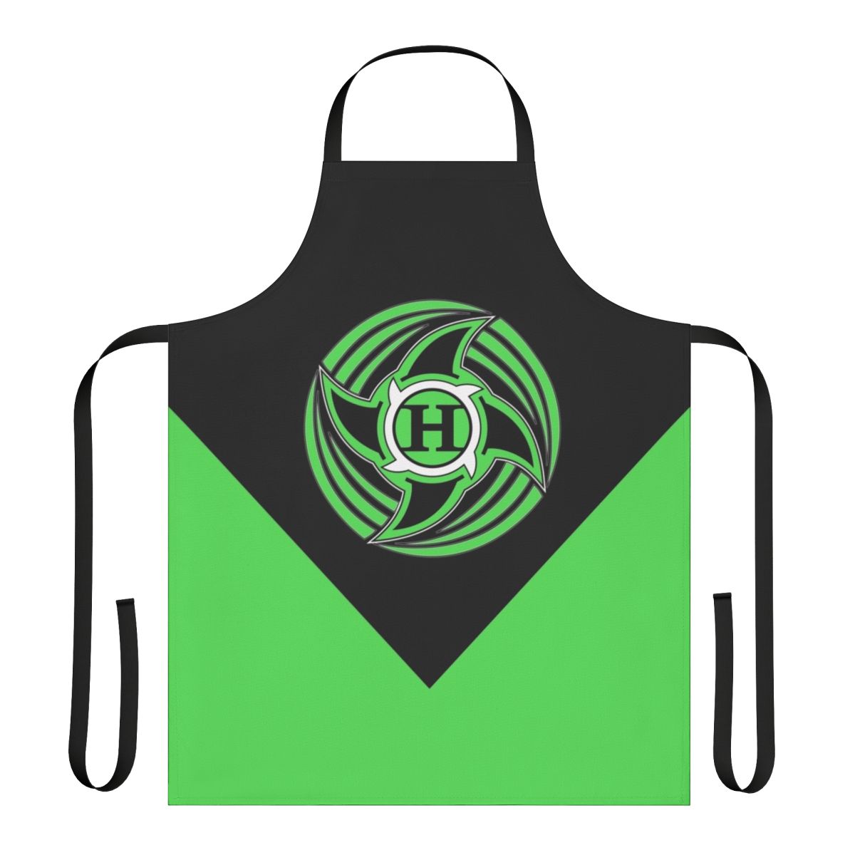 Retro-style green hurricane wrestler apron with classic wrestling logo and icon design