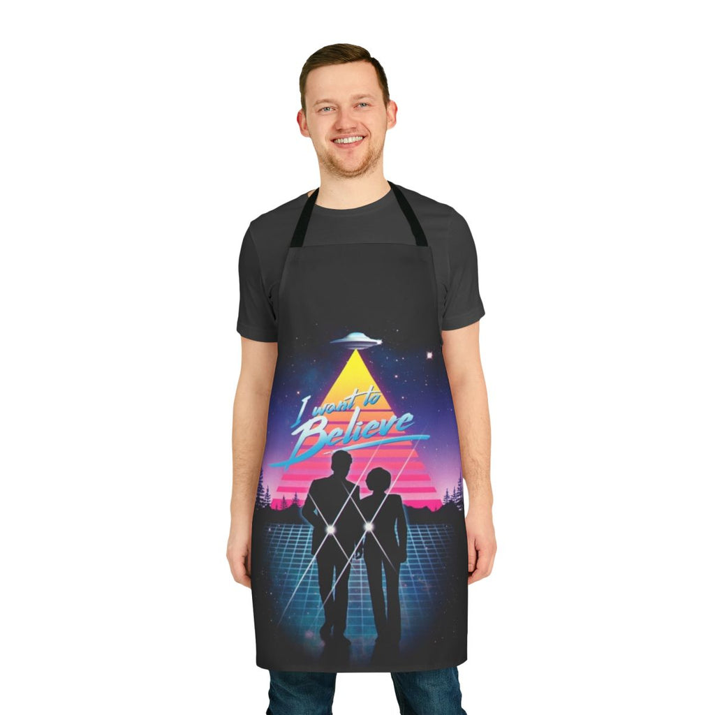 Apron featuring the "I Want to Believe" slogan from the popular 90s TV series, The X-Files.