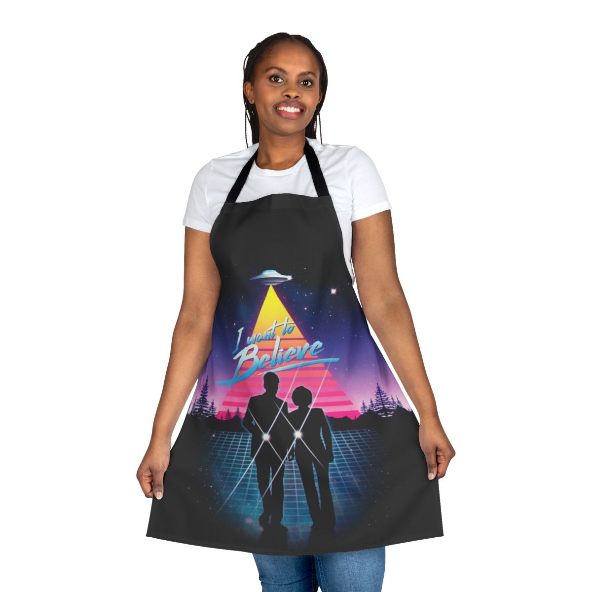Apron featuring the "I Want to Believe" slogan from the popular 90s TV series, The X-Files.