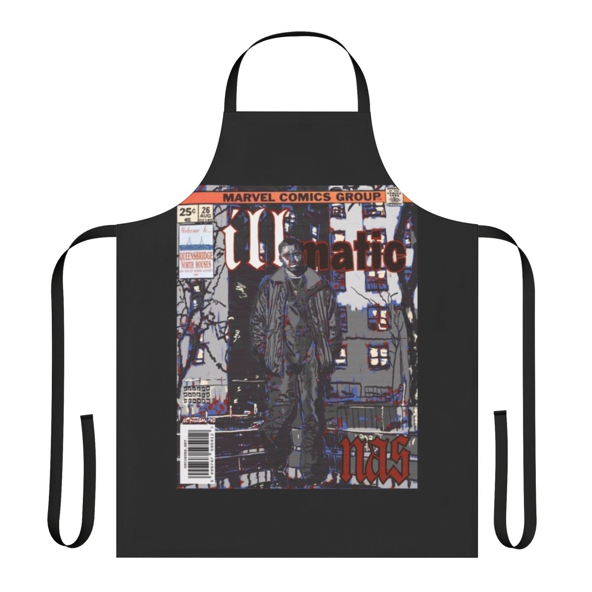 Retro-style apron featuring the iconic Illmatic album cover art by Nas