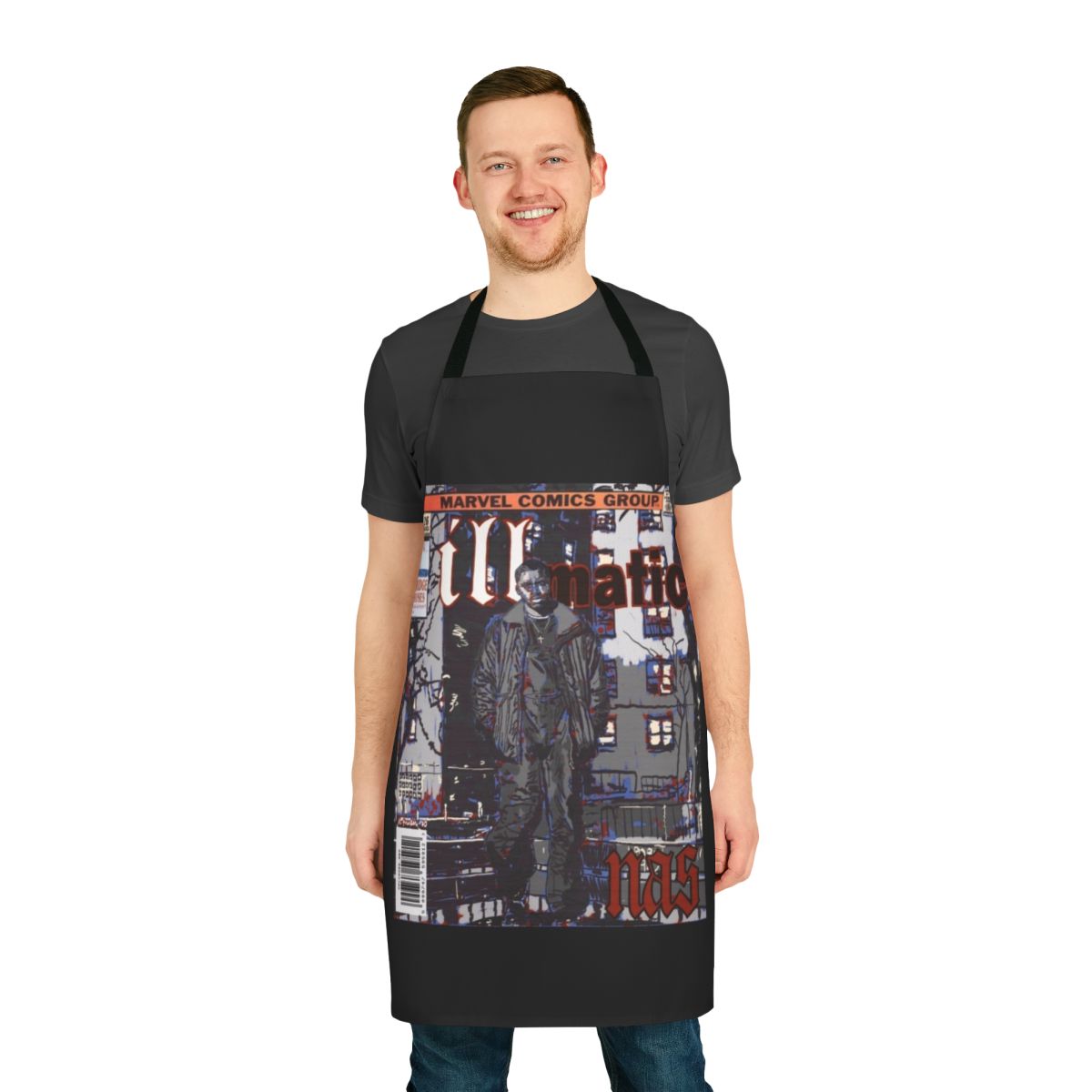Retro-style apron featuring the iconic Illmatic album cover art by Nas