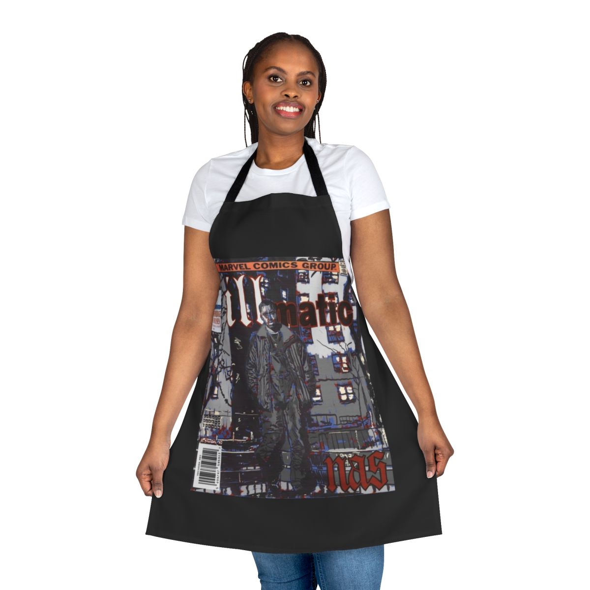 Retro-style apron featuring the iconic Illmatic album cover art by Nas