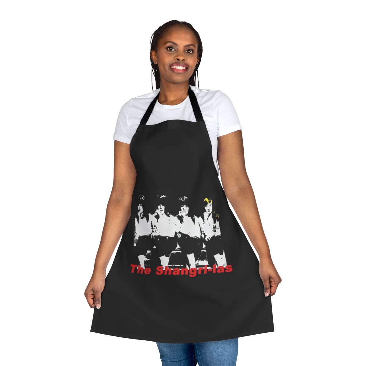 Vintage-style apron featuring a graphic inspired by the 1960s girl group The Shangri-Las