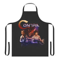 Apron featuring a retro-inspired 8-bit pixel art design with contra-style alien and gun elements.