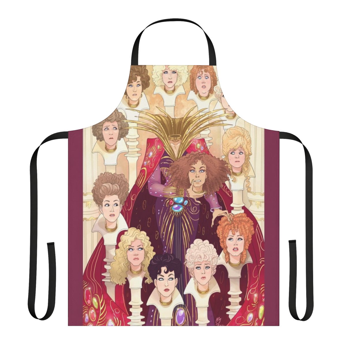 Retro-inspired 80s cosplay apron featuring princess mombi and oz characters