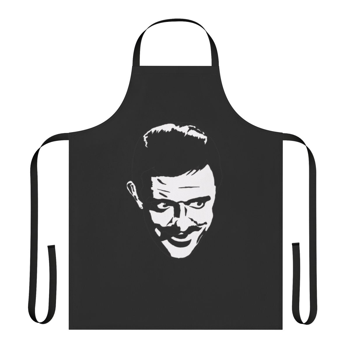 Retro-inspired apron featuring the character Gomez Addams from the Addams Family