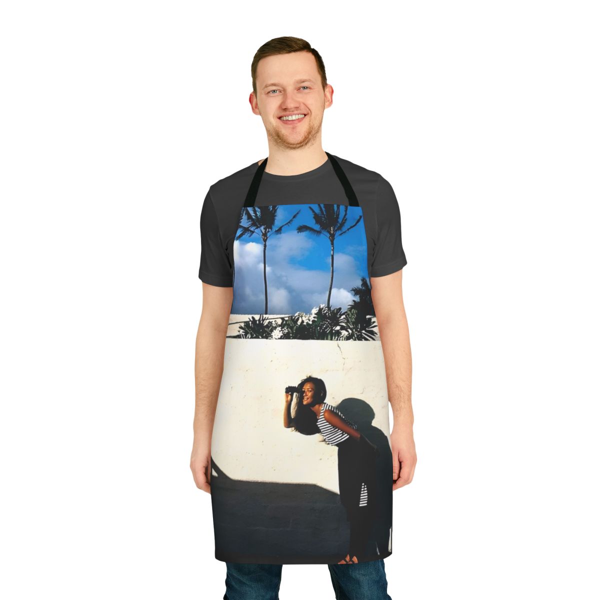 Retro inspired apron with a vintage design and 80s/90s inspired colors and patterns