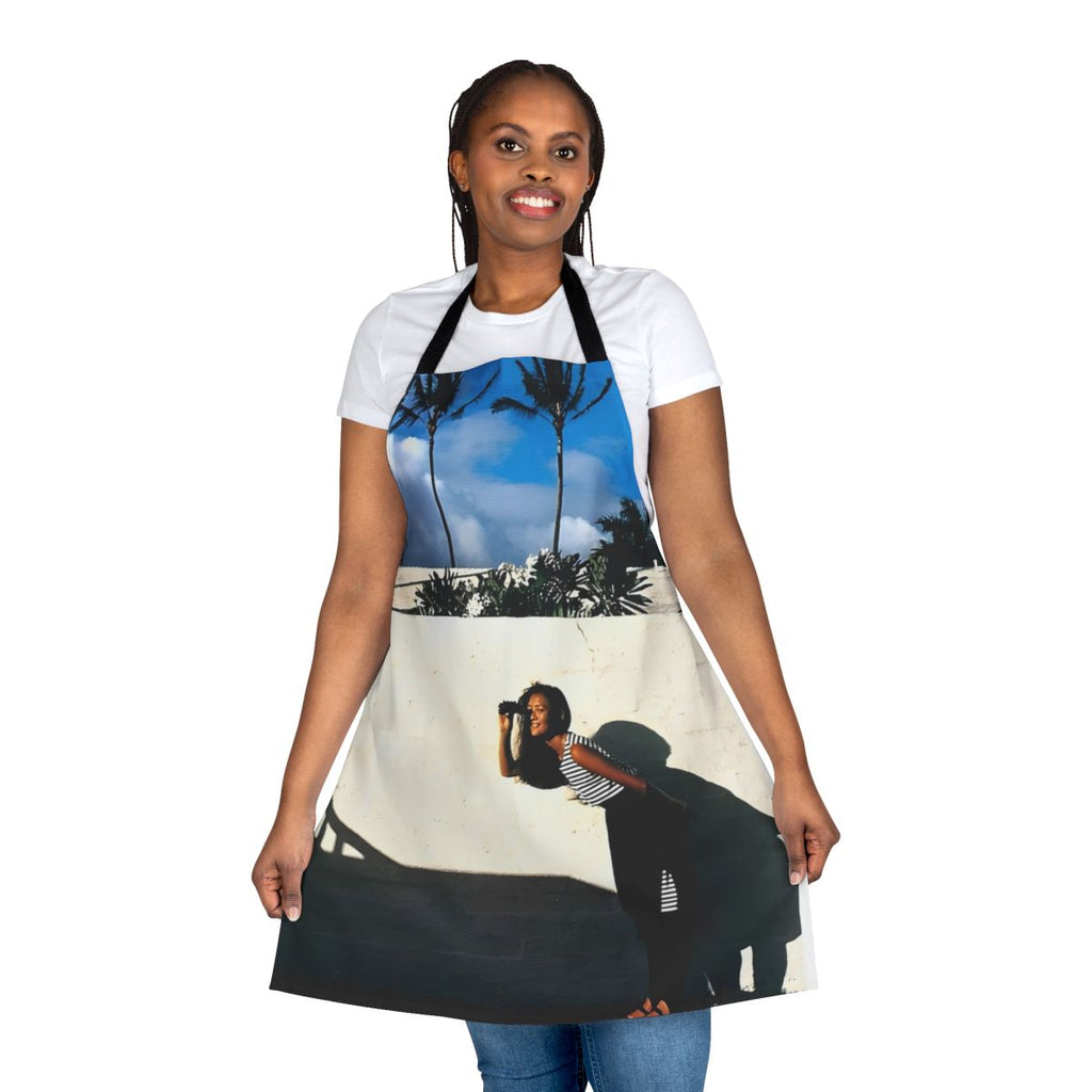 Retro inspired apron with a vintage design and 80s/90s inspired colors and patterns